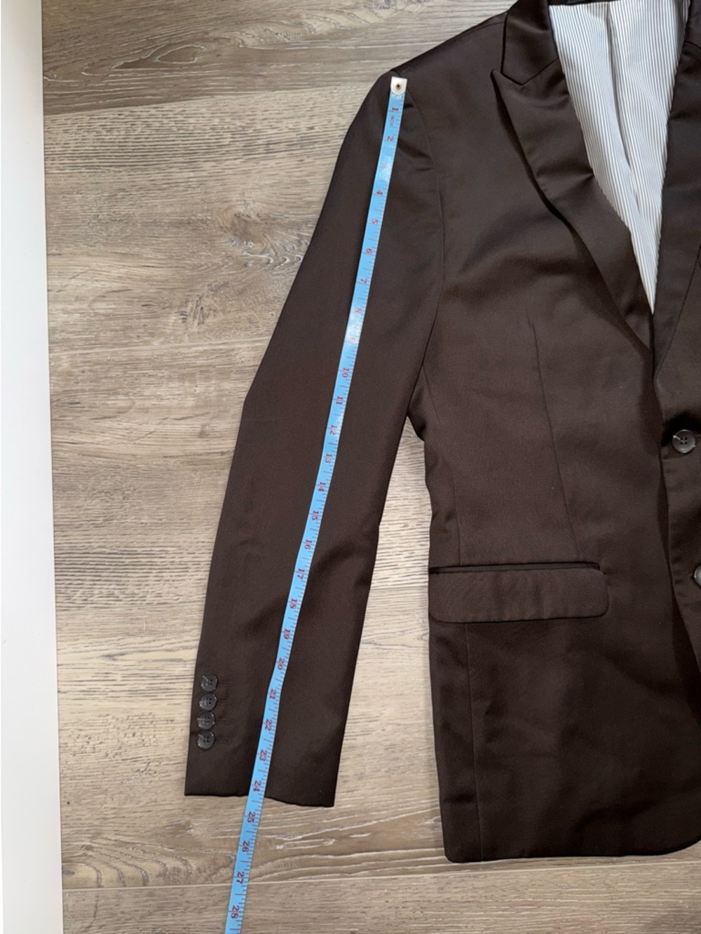 Men's Porto Filo Dk Coffee Two-Button Notch Lapel Blazer made in Italy - Picture 9 of 11
